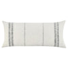 Rae Lumbar Accent Throw Pillow, 16x36 Textured Striped Ivory Cotton