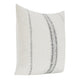 Rae Square Accent Throw Pillow 22 Inch Textured Ivory Cotton Striped BM331949