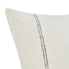 Rae Square Accent Throw Pillow 22 Inch Textured Ivory Cotton Striped BM331949