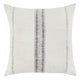 Rae Square Accent Throw Pillow, 22 Inch Textured Ivory Cotton, Striped