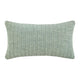 Lumbar Accent Throw Pillow, 14 x 26, Green Linen Hand Knit Texture
