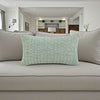 Lumbar Accent Throw Pillow, 14 x 26, Green Linen Hand Knit Texture