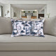 Lumbar Accent Throw Pillow, 14x26, Cotton Linen, Blue Watercolor Print