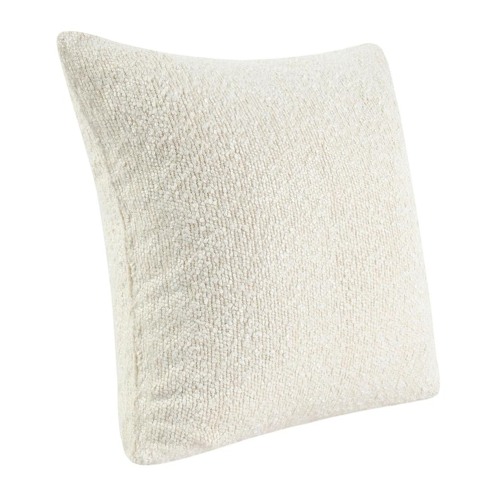 Sue Square Accent Throw Pillow 22 Inch Ivory Cotton Blend Textured BM331952