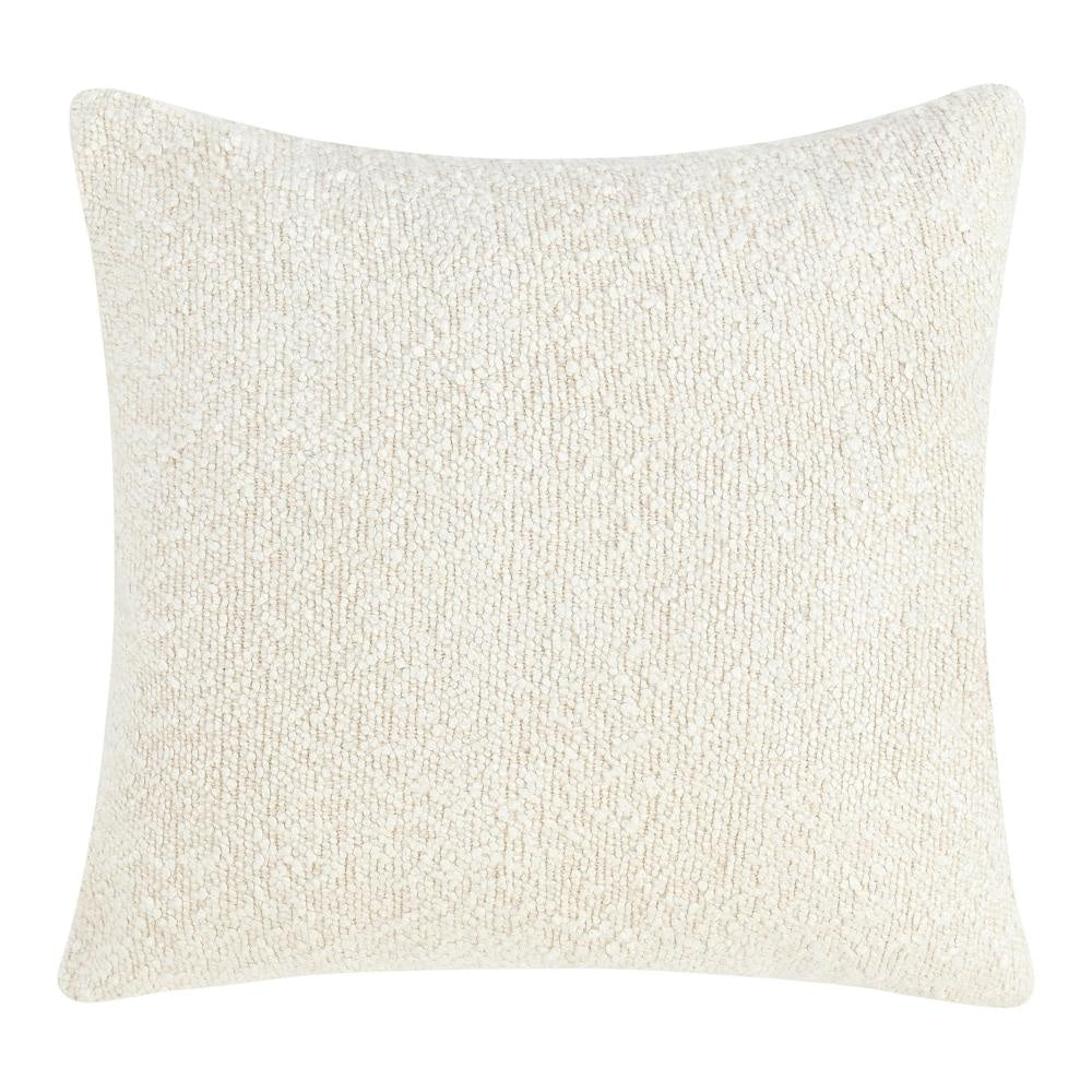 Sue Square Accent Throw Pillow, 22 Inch Ivory Cotton Blend Textured