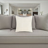Sue Square Accent Throw Pillow, 22 Inch Ivory Cotton Blend Textured