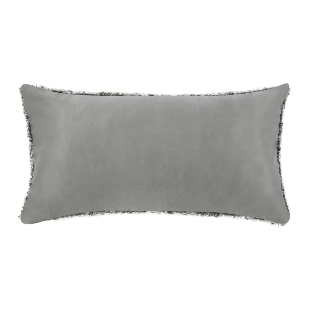 Slick Lumbar Accent Throw Pillow 14x26 Gray Recycled Textured Fabric
