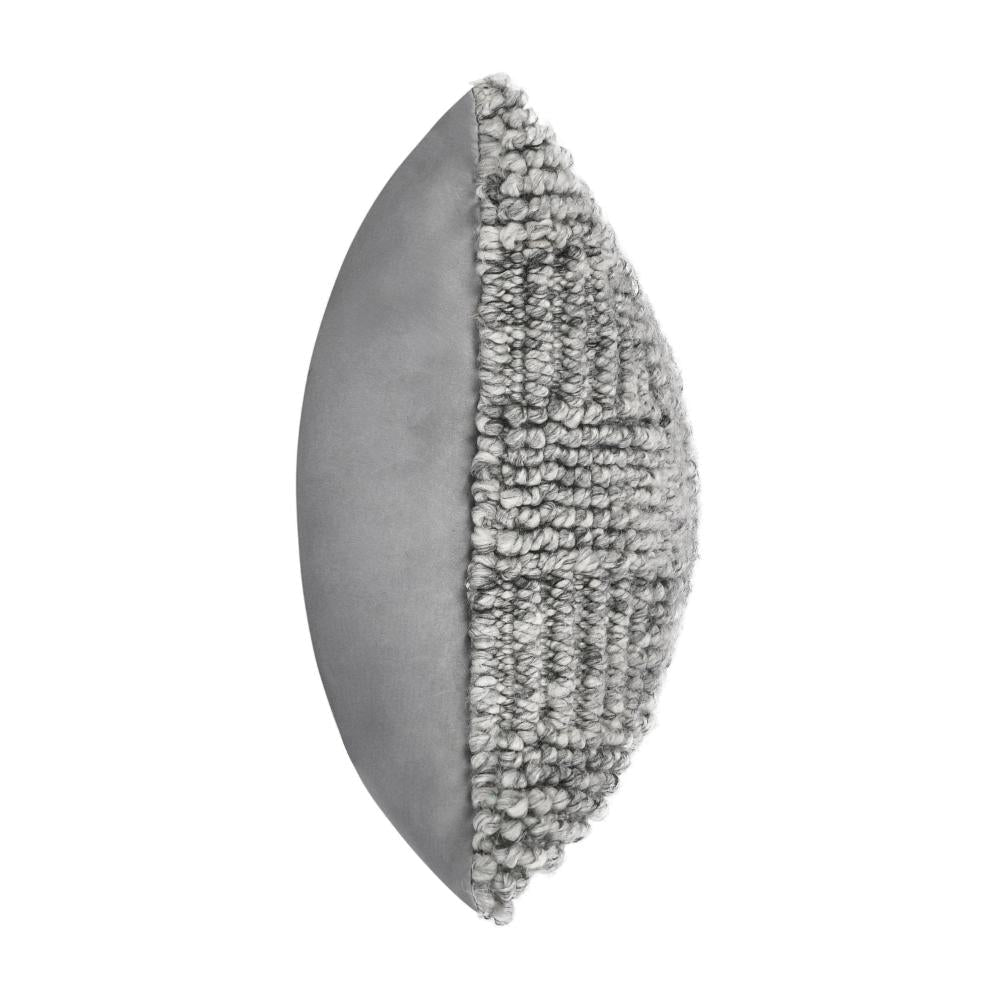 Slick Lumbar Accent Throw Pillow 14x26 Gray Recycled Textured Fabric