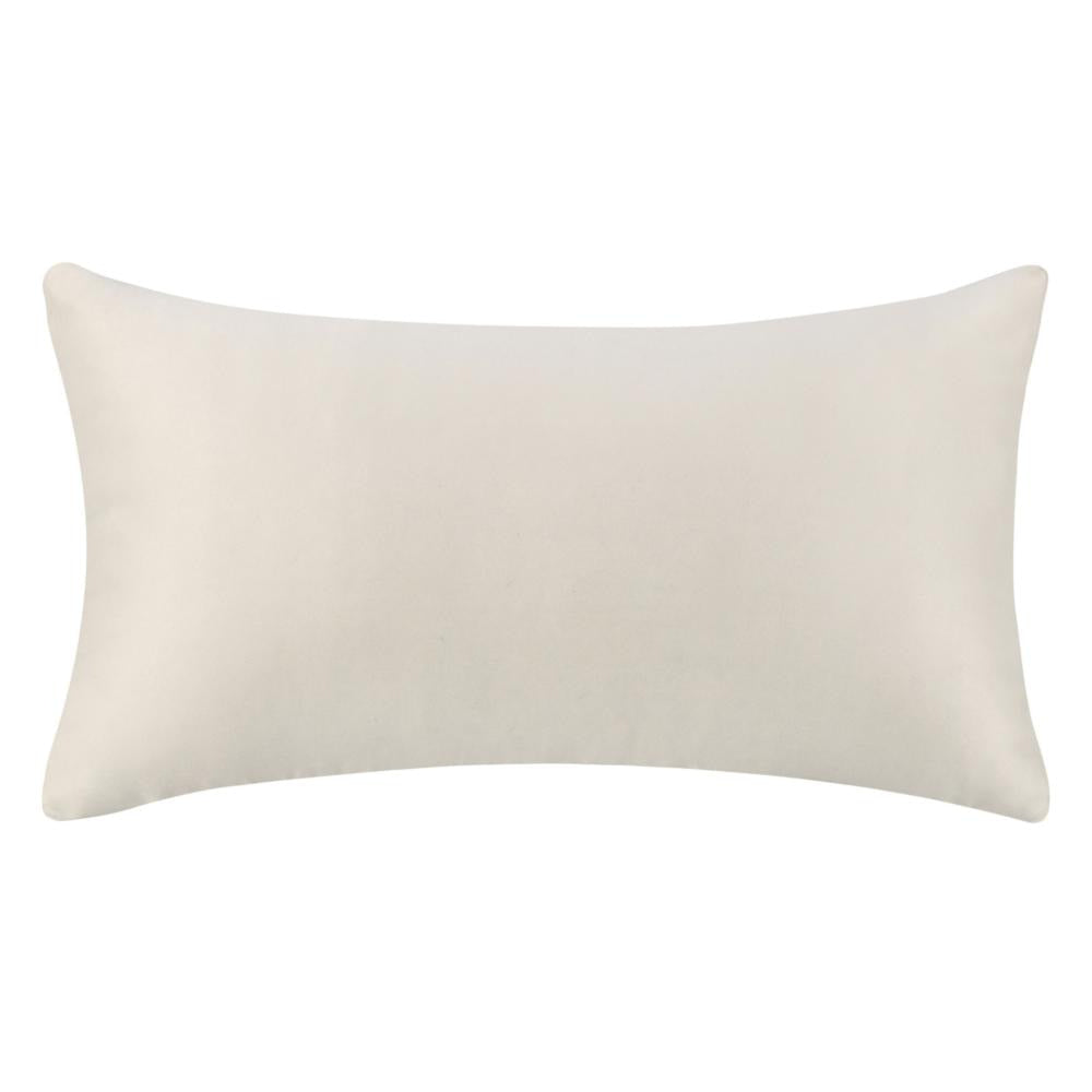 Slick Lumbar Accent Throw Pillow 14x26 Ivory Recycled Textured Fabric