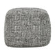 Slick Outdoor Pouf Ottoman 18 Inch Handwoven Recycled Gray Fabric BM331956