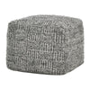 Slick Outdoor Pouf Ottoman 18 Inch Handwoven Recycled Gray Fabric BM331956