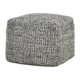 Slick Outdoor Pouf Ottoman 18 Inch Handwoven Recycled Gray Fabric BM331956