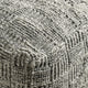 Slick Outdoor Pouf Ottoman 18 Inch Handwoven Recycled Gray Fabric BM331956