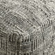 Slick Outdoor Pouf Ottoman, 18 Inch Handwoven Recycled Gray Fabric