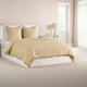 Paula 3 Piece King Size Duvet Set, Soft Ochre Amber Stone Washed Hemp