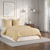 Paula 3 Piece Queen Size Duvet Set, Soft Ochre Amber Stone Washed Hemp