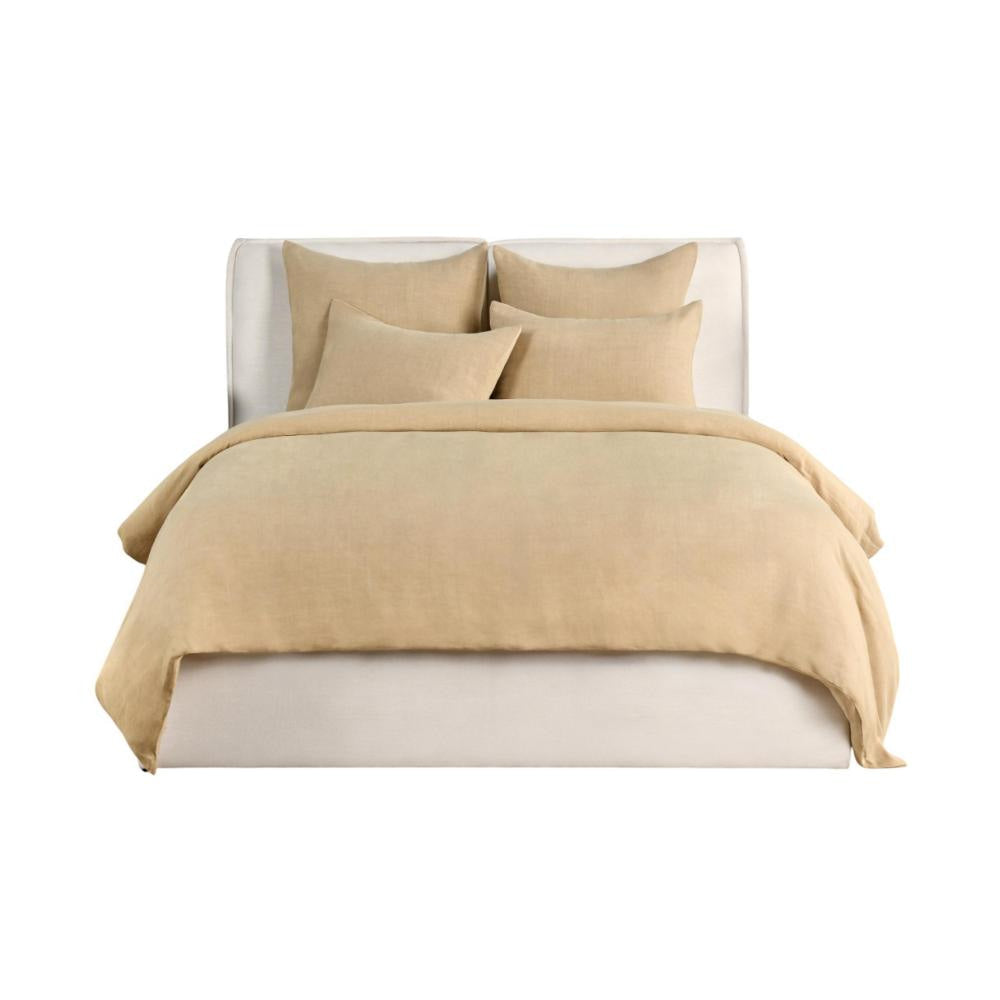 Paula Queen Size Duvet Soft Ochre Amber Stone Washed Hemp Cotton BM331960