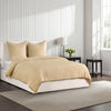 Paula Queen Size Duvet, Soft Ochre Amber Stone Washed Hemp, Cotton