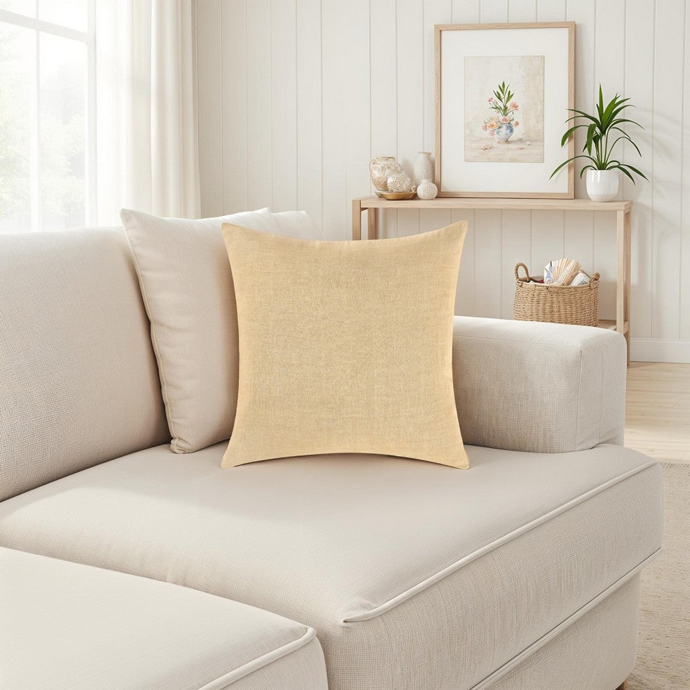 Paula Square Euro Pillow Sham, Amber Soft Stone Washed Hemp, 26 Inch