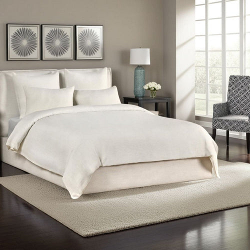 Paula Queen Size Duvet, Ivory Extra Soft Stone Washed Hemp and Cotton