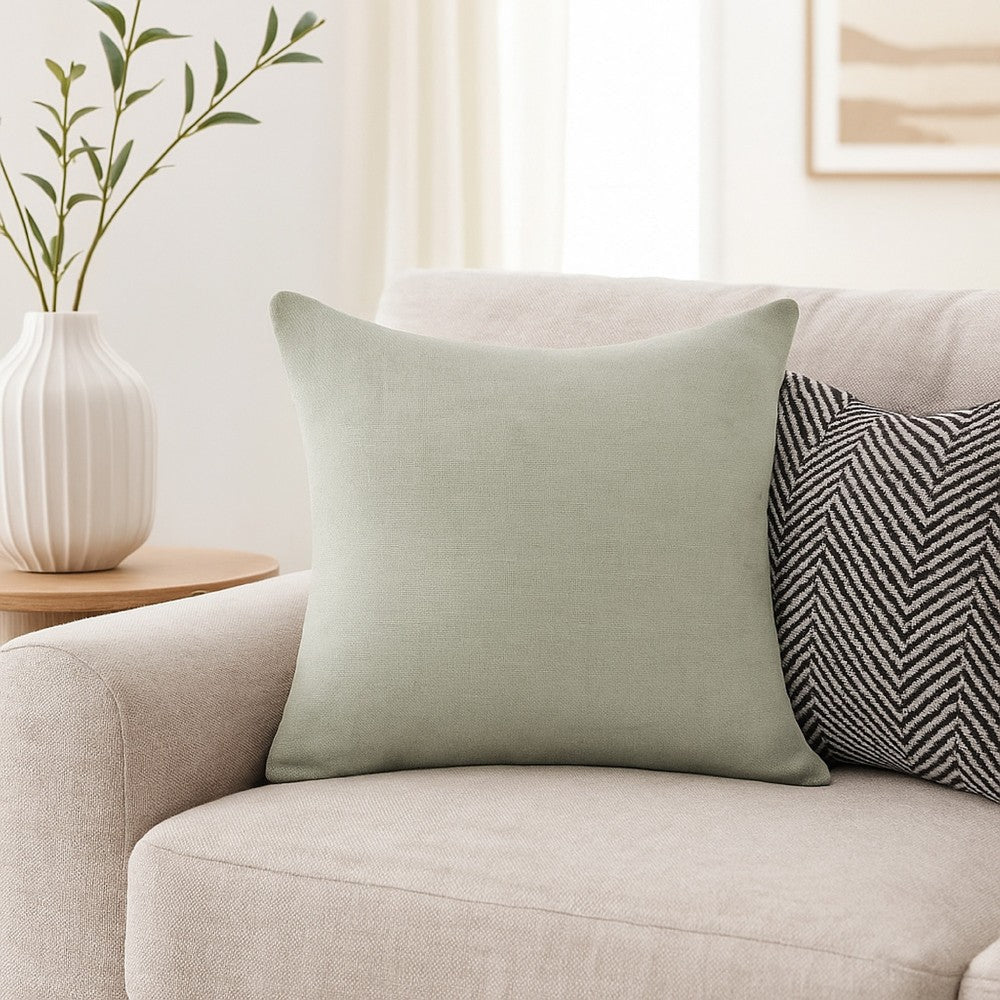 Savi Square Euro Pillow Sham, Sage Linen, Cotton, Cashmere, 26 Inch