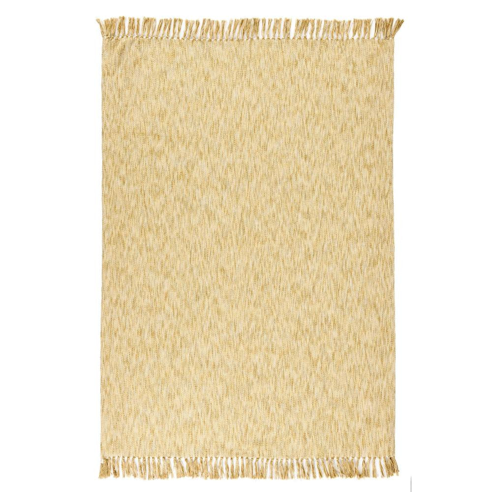 Avu Throw Blanket 50x70 Yellow Cotton and Polyester Knotted Tassels