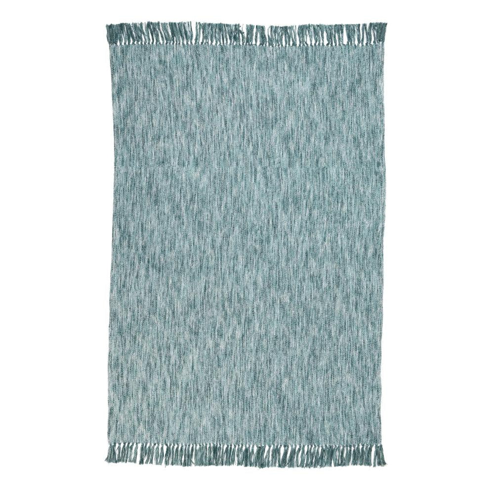 Avu Throw Blanket 50x70 lue Cotton and Polyester Knotted Tassels