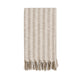 Rezza Throw Blanket 50x70 Ivory White Cotton Woven Stripes Tassels BM331980