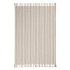 Rezza Throw Blanket, 50x70 Ivory White Cotton, Woven Stripes, Tassels