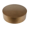 Rano Coffee Table 40 Inch Round Brass Iron Top Modern Drum Shape