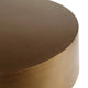 Rano Coffee Table 40 Inch Round Brass Iron Top Modern Drum Shape