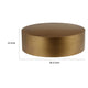 Rano Coffee Table 40 Inch Round Brass Iron Top Modern Drum Shape