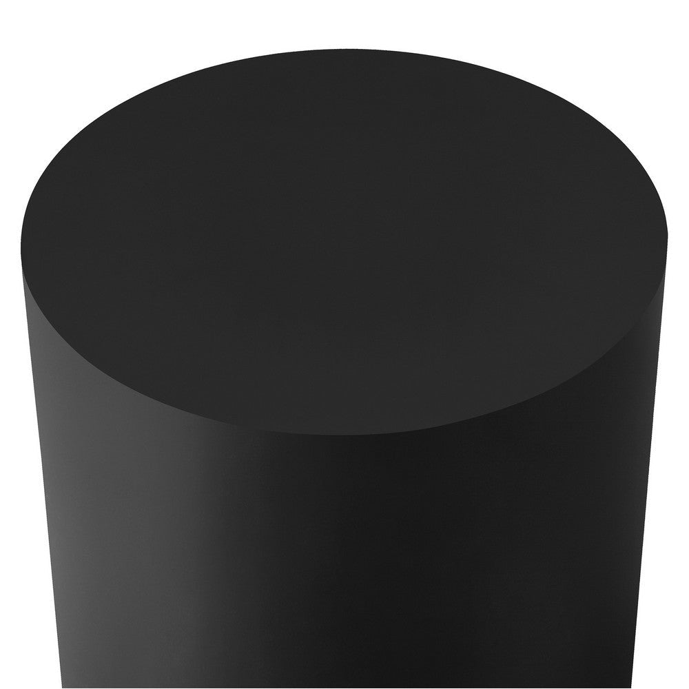 Rano Side End Table 19 Inch Black Round Iron Top Modern Drum Shape BM331992