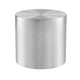 Rano Side End Table, 19 Inch Silver Round Iron Top, Modern Drum Shape