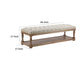 Xena Bench 59 Inch Tufted Padded White Linen Top Solid Wood Base BM331995