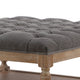 Xena Coffee Table 36 Inch Tufted Frost Gray Upholstery Solid Wood BM331996