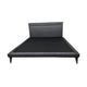 Blor King Size Platform Bed Dark Gray Polyester Upholstered Metal