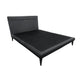 Blor King Size Platform Bed, Dark Gray Polyester Upholstered, Metal
