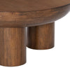Lisw Coffee Table 35 Inch Modern Brown Solid Mango Wood Round Top BM332011