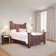 Bry Queen Size Bed, Classic Dark Brown Rustic Mango and Pine Wood