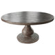 Ian Dining Table Brown Solid Pine Wood Pedestal Base Round 63 Inch