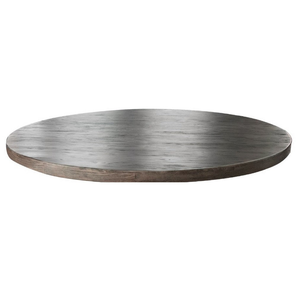 Ian Dining Table Brown Solid Pine Wood Pedestal Base Round 63 Inch