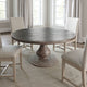 Ian Dining Table, Brown Solid Pine Wood, Pedestal Base, Round 63 Inch