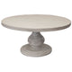 Ian Dining Table Ivory Solid Pine Wood Pedestal Base Round 63 Inch