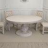 Ian Dining Table, Ivory Solid Pine Wood, Pedestal Base, Round 63 Inch