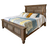 Sim California King Bed Antique White Weathered Gray Solid Pine Wood