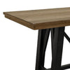 Pola Counter Height Table Dual Tone Gray and Brown Pine Wood 79 Inch BM332045