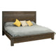 Pola California King Bed, Dual Tone Gray and Brown Solid Pine Wood