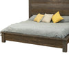 Pola King Size Bed Modern Dual Tone Gray and Brown Solid Pine Wood