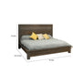 Pola Queen Bed Low Profile Footboard Gray Brown Solid Pine Wood